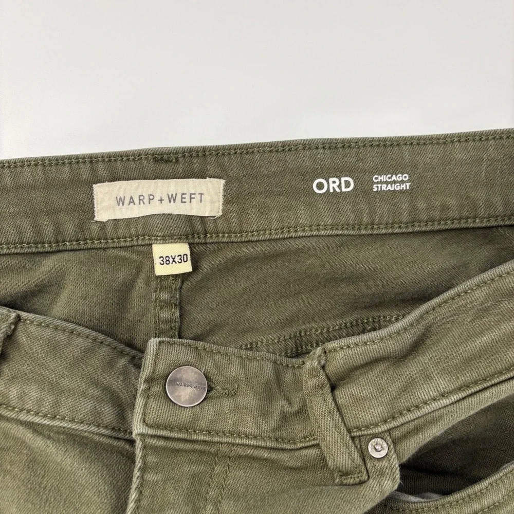 Warp‎ + Weft ORD Chicago Straight Leg Pants Mens 38x30 Moss Green 288130